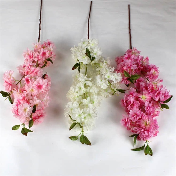 RG-206 Artificial Silk Cherry Blossom Branches White Pink Flower Cherry Blossom Tree Wedding Flowers