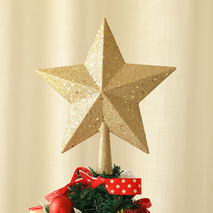 25cm Holiday Xmas Plastic Pentagram Christmas Tree Top Star of Bethlehem for Navidad Christmas Home Party Outdoor Decoration