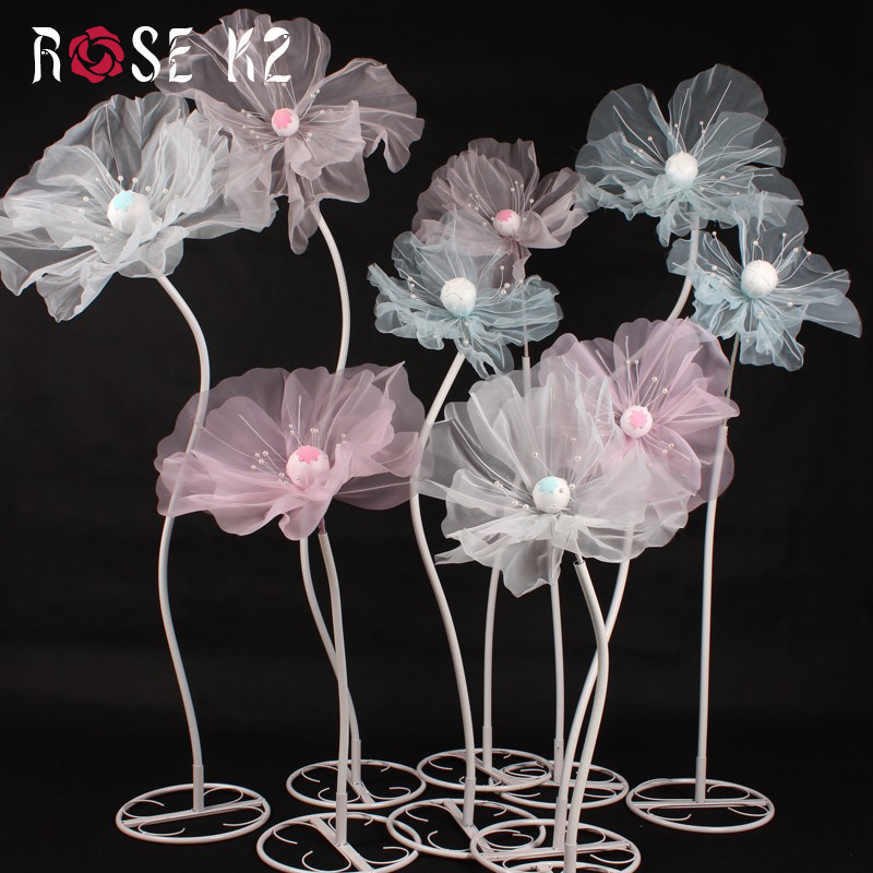 Artificial Giant Poppy Flowers With Stem Stand Big Huge Giant Large Artificial Flower Decoration For Wedding Event