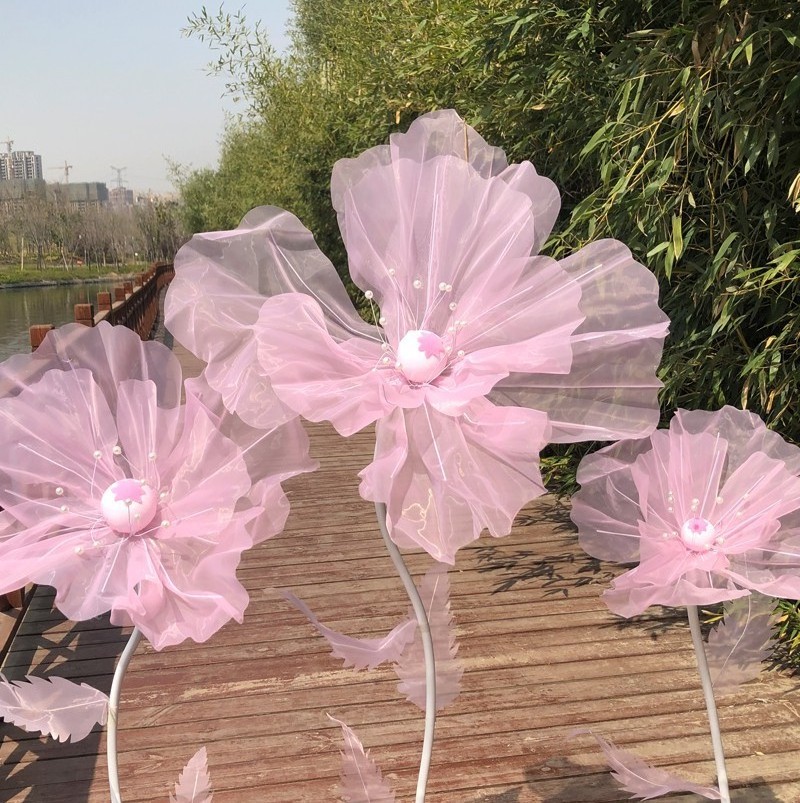 Artificial Giant Poppy Flowers With Stem Stand Big Huge Giant Large Artificial Flower Decoration For Wedding Event