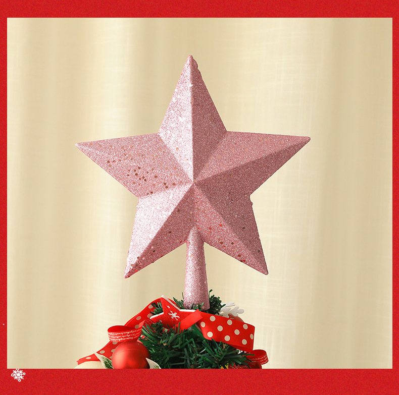 25cm Holiday Xmas Plastic Pentagram Christmas Tree Top Star of Bethlehem for Navidad Christmas Home Party Outdoor Decoration