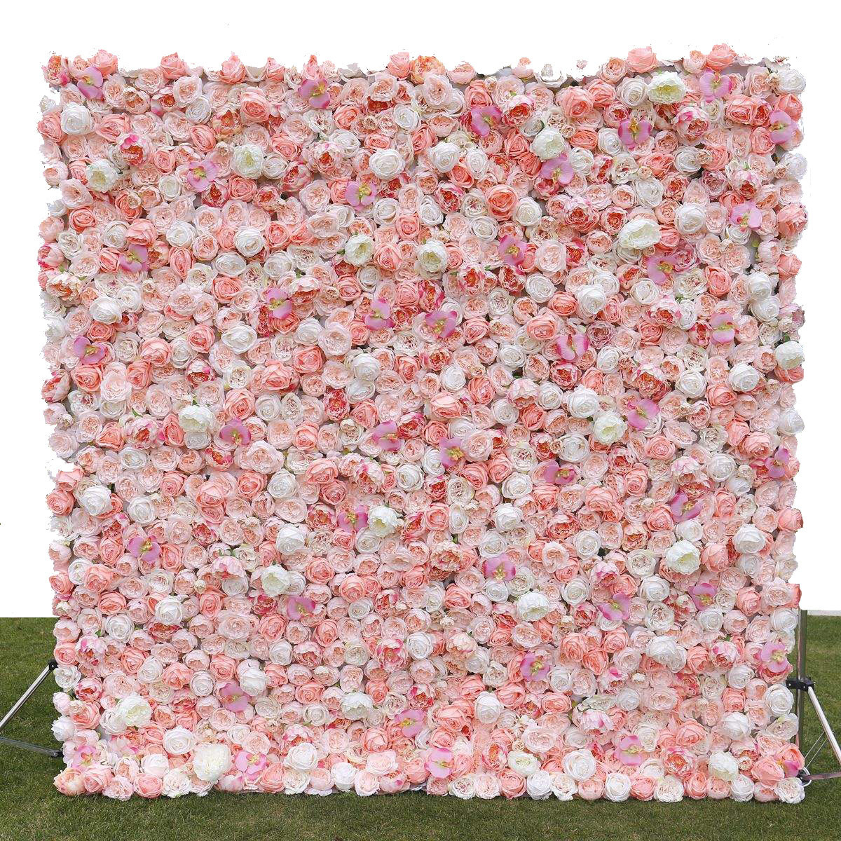 Wedding Supplier Silk 3D Artificial Flower Wall For Wedding Backdrop Decoration Cloth Back Roll Up Red Rose Flower Wall