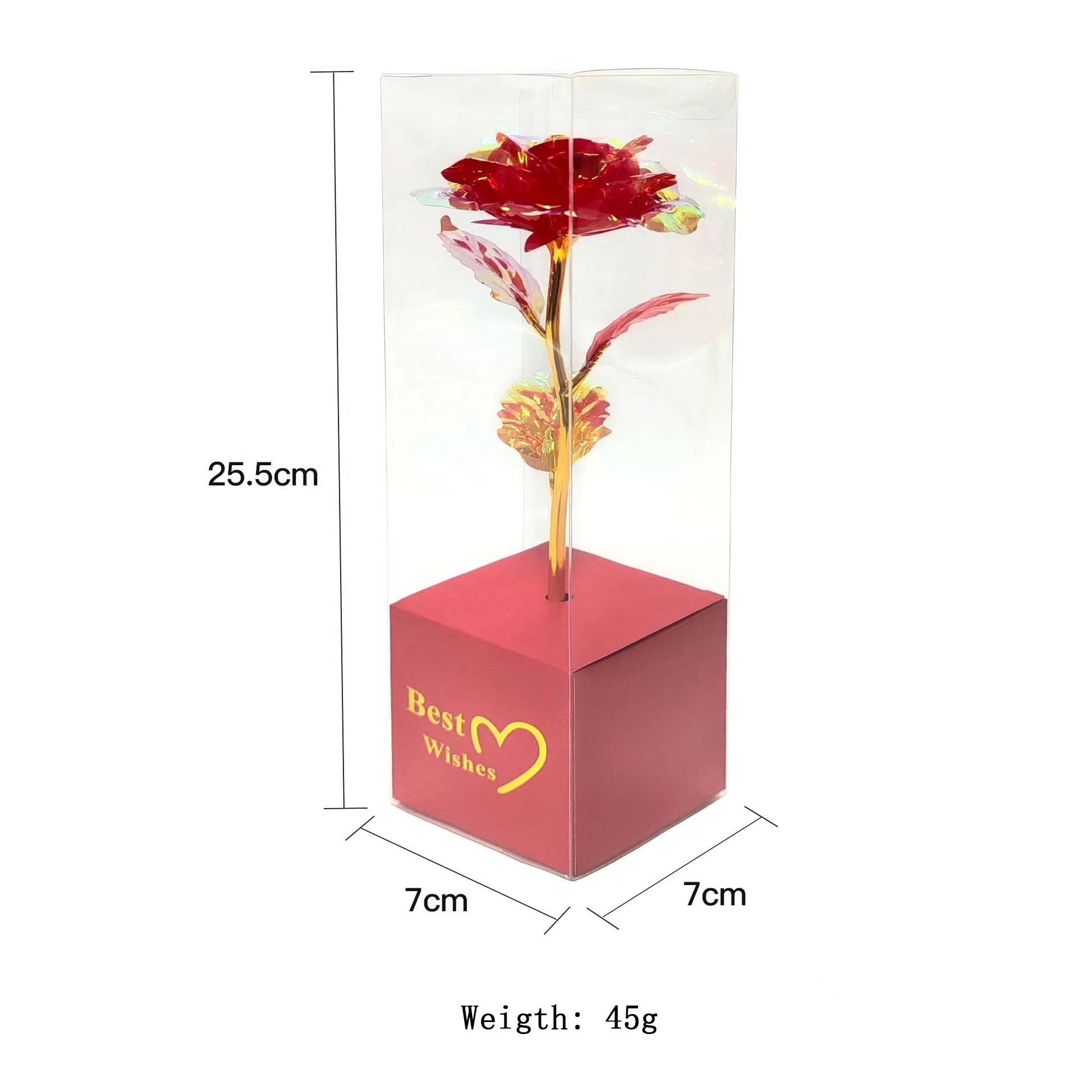 New Arrival Eternal Artificial Flower Rose LED Light 24k Foil Gold Galaxy Rose with PVC Box for Valentine Mother's Day Gift