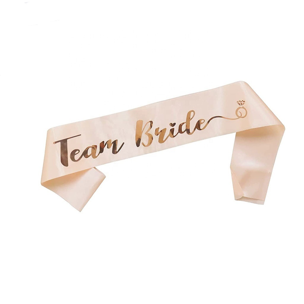 Bachelorette Party Beauty Bridal Gold Letter Satin Ribbon Bride to Be Sash for Girl Hen Party Bridal Shower Supplies Decoration