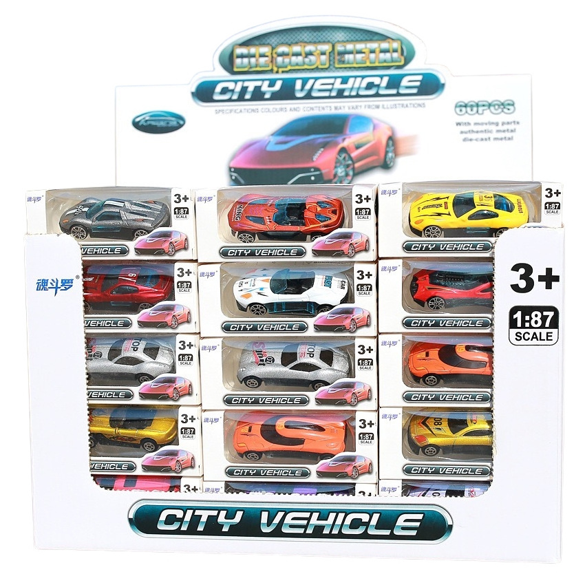 60pcs in 1 Set Wholesale 1:64 Racing Car Alloy Toy Car Sets Mini Model Diecast Toy Vehicle Set For Kids