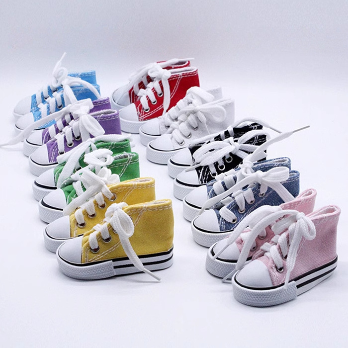 White and Mixed Color Canvas Sneaker Shoes for 18 Inch Doll 1/4 Doll American Doll