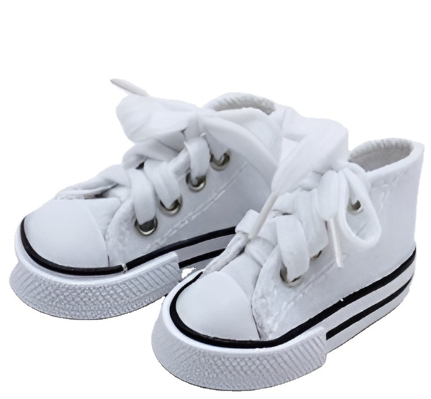 White and Mixed Color Canvas Sneaker Shoes for 18 Inch Doll 1/4 Doll American Doll