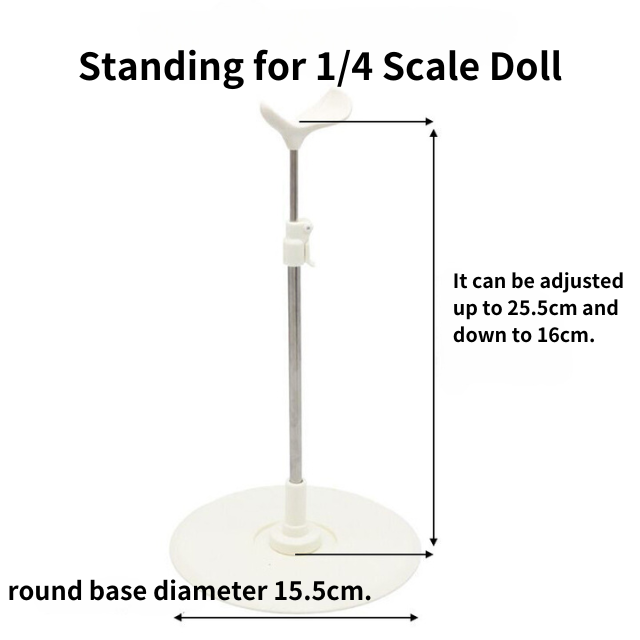 Stainless Steel Round Base Doll Bracket Display Stand for 1/4 BJD Doll Toy 18 Inch Doll