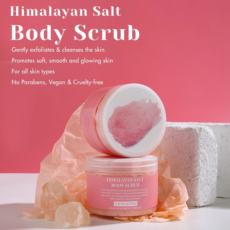 Wholesale Name Brand Rebrand Private Label No Logo Custom Print Best Selling Pure Himalayan Pink Salt Body Face Scrub Exfoliator