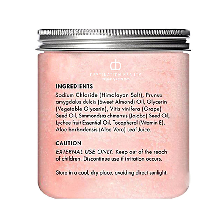 China Factory Best Selling OEM Pure Organic Pink Natural Exfoliating Exfoliator Himalayan Salt Face Body Scrub With Collagen