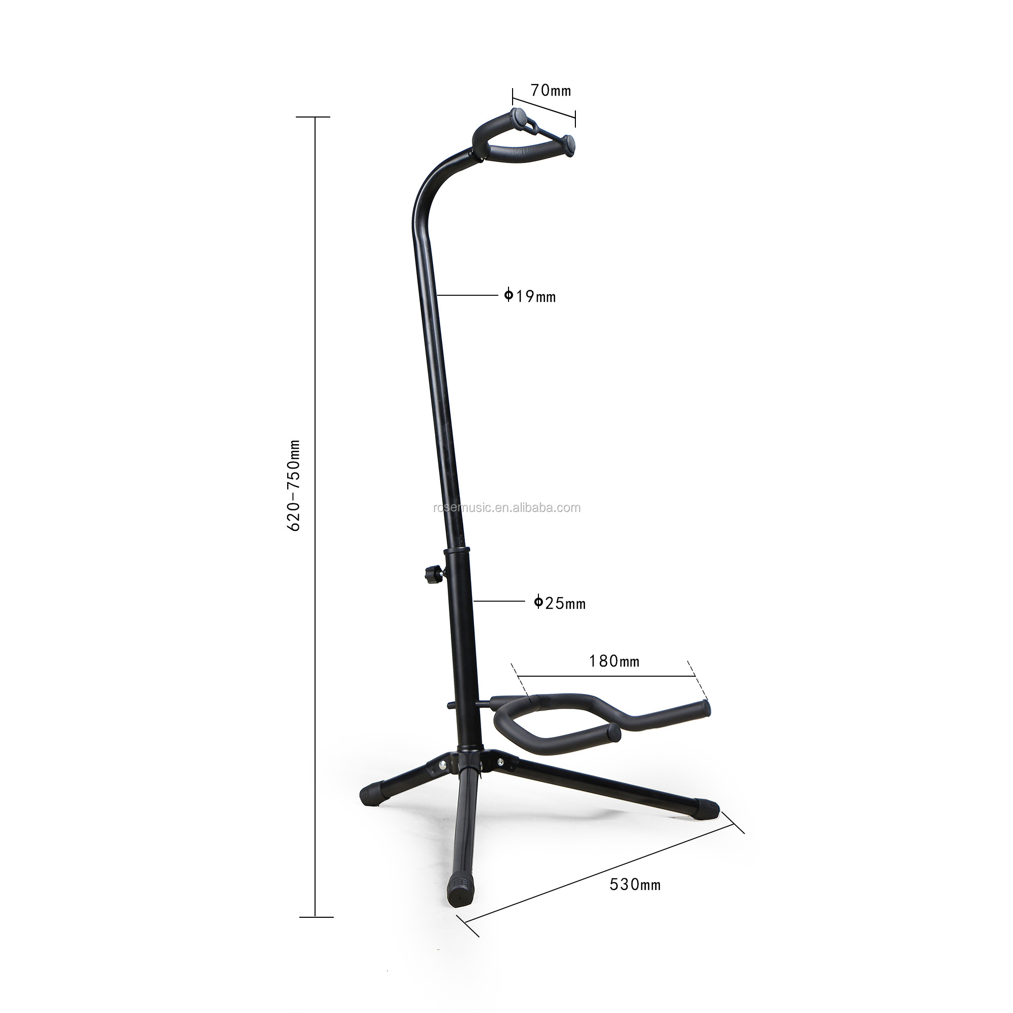 wholesale upright Adjustable Folding Stand for Acoustic, Electric, Bass Guitars and Banjos, Black