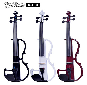 Wholesale OEM China made white electric violin 4/4 with silent built-in pickup  for student