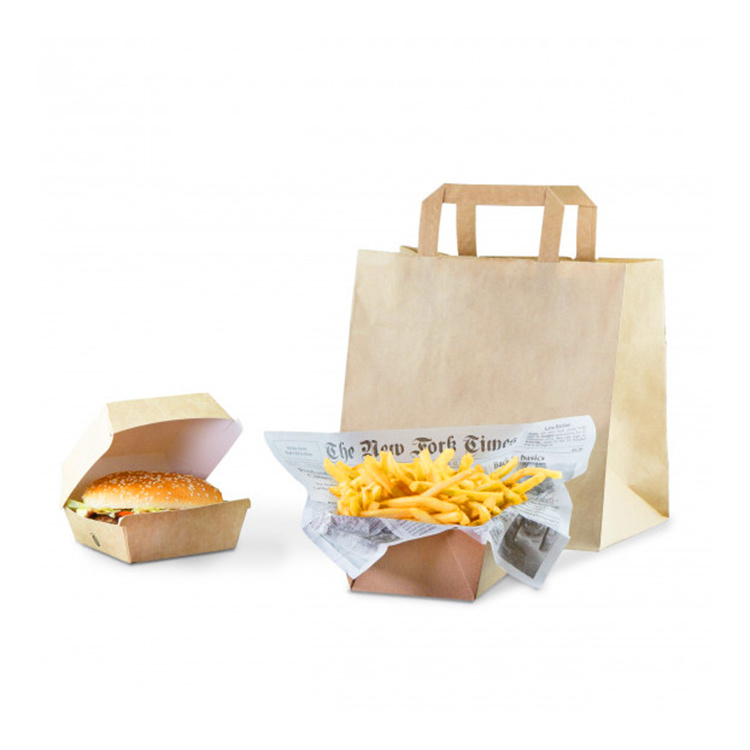 Custom design inch disposable mini cardboard take away kraft fast food french fries hamburger burger packaging boxes