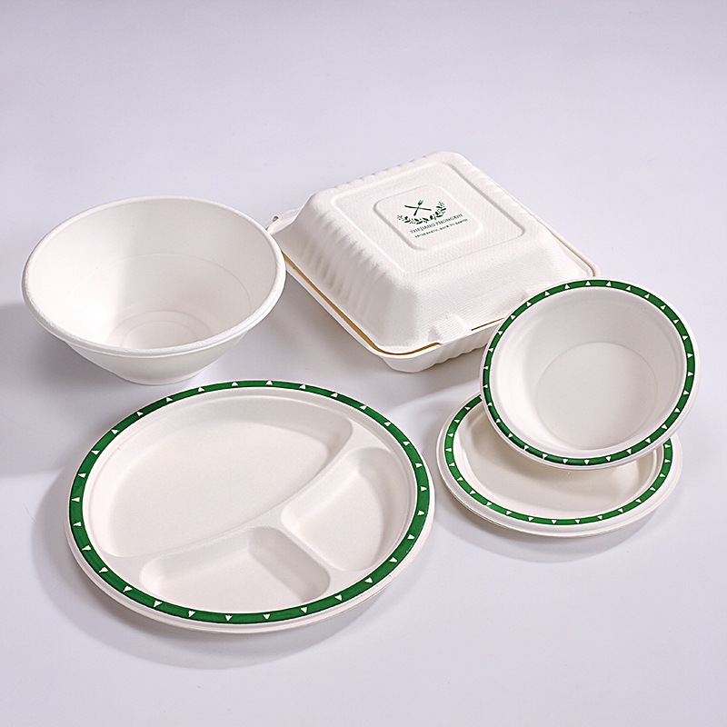 Processing custom household set disposable tableware cake plate print paper noodle bowl