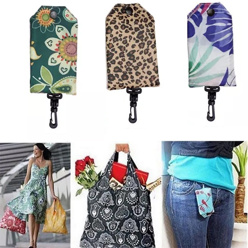 Large Recyclable Grocery Tote Pouch Eco-Friendly Heavy Duty Washable Pouch Foldable Shopping Bags for Groceries