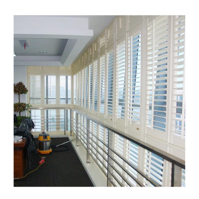 Discount PVC Waterproof Patio Louver Snow White Interior Hidden Tilt  decorative australian shutters for window blinds