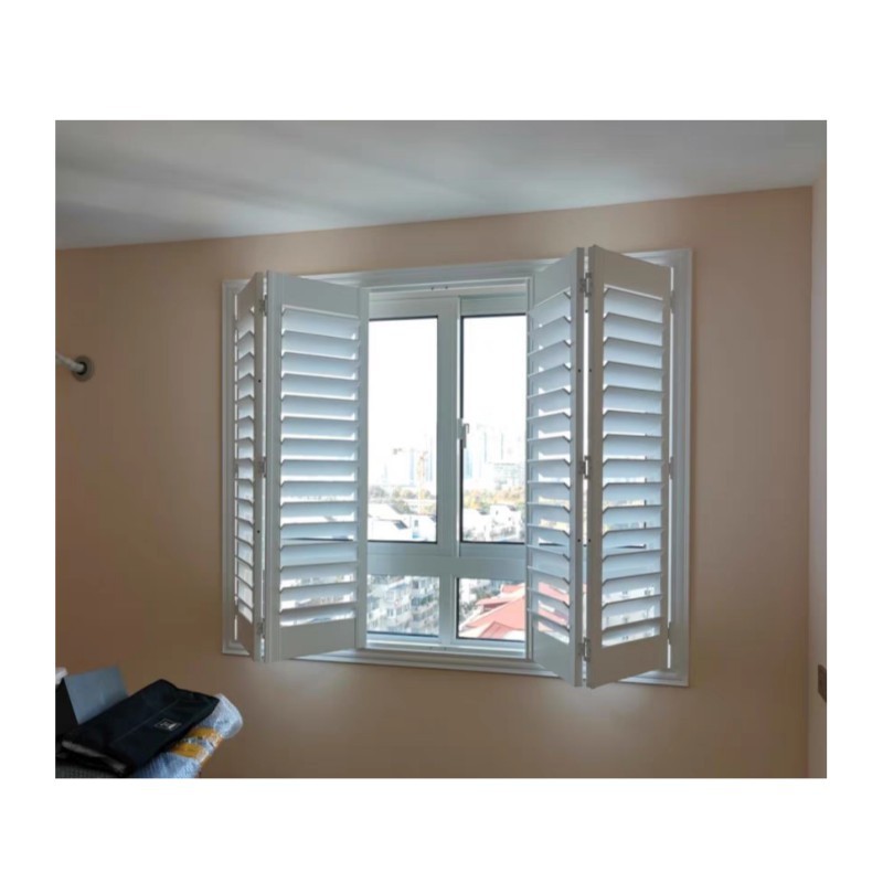 Discount PVC Waterproof Patio Louver Snow White Interior Hidden Tilt  decorative australian shutters for window blinds