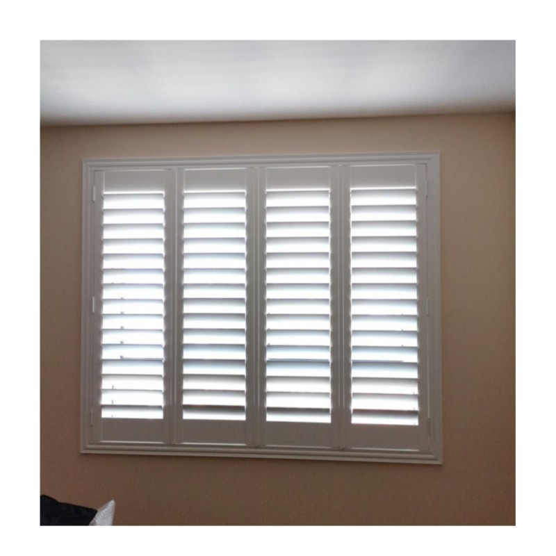 Discount PVC Waterproof Patio Louver Snow White Interior Hidden Tilt  decorative australian shutters for window blinds