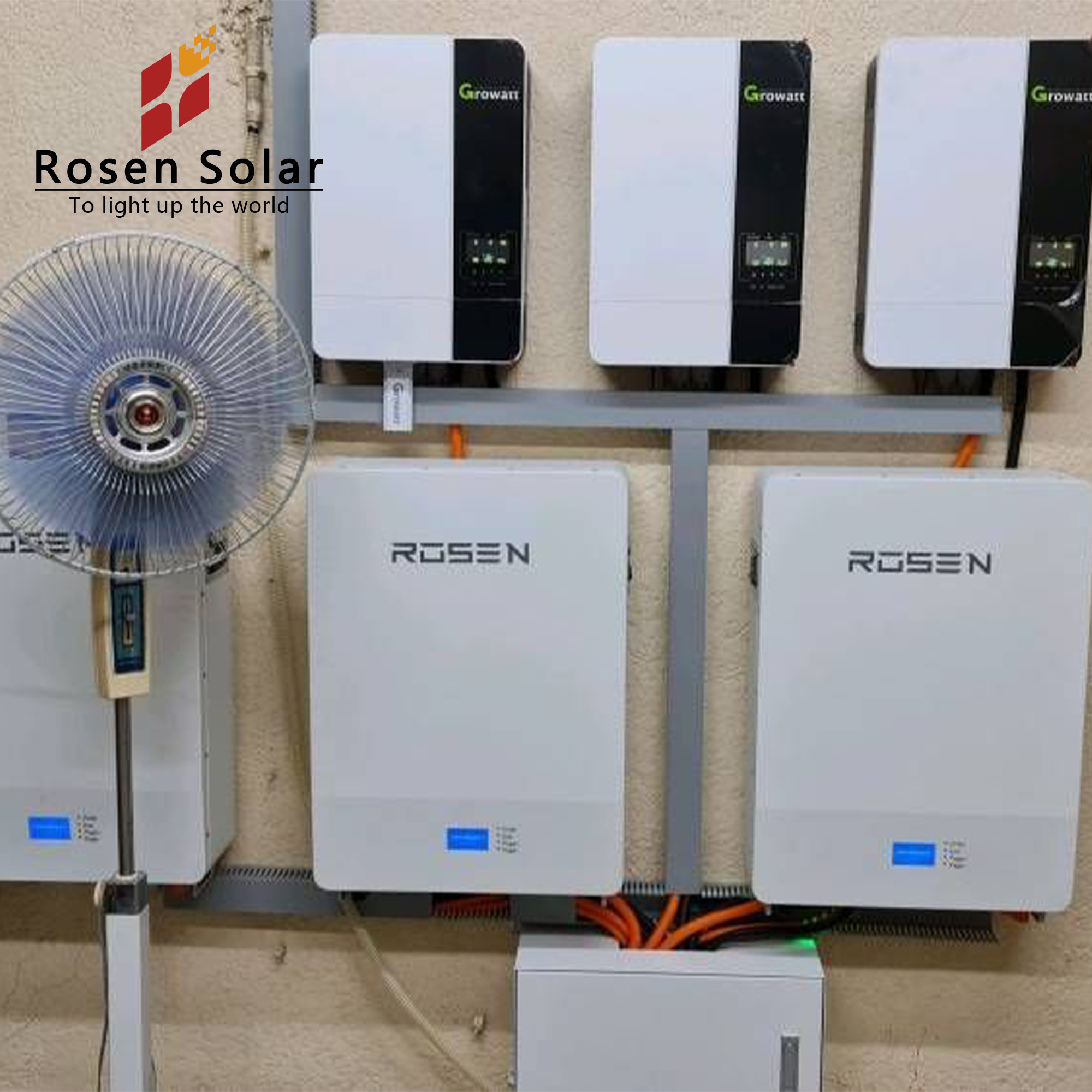 Rosen Hybrid Solar PV Kits 10kw On Grid Inverter System with Storage Battery