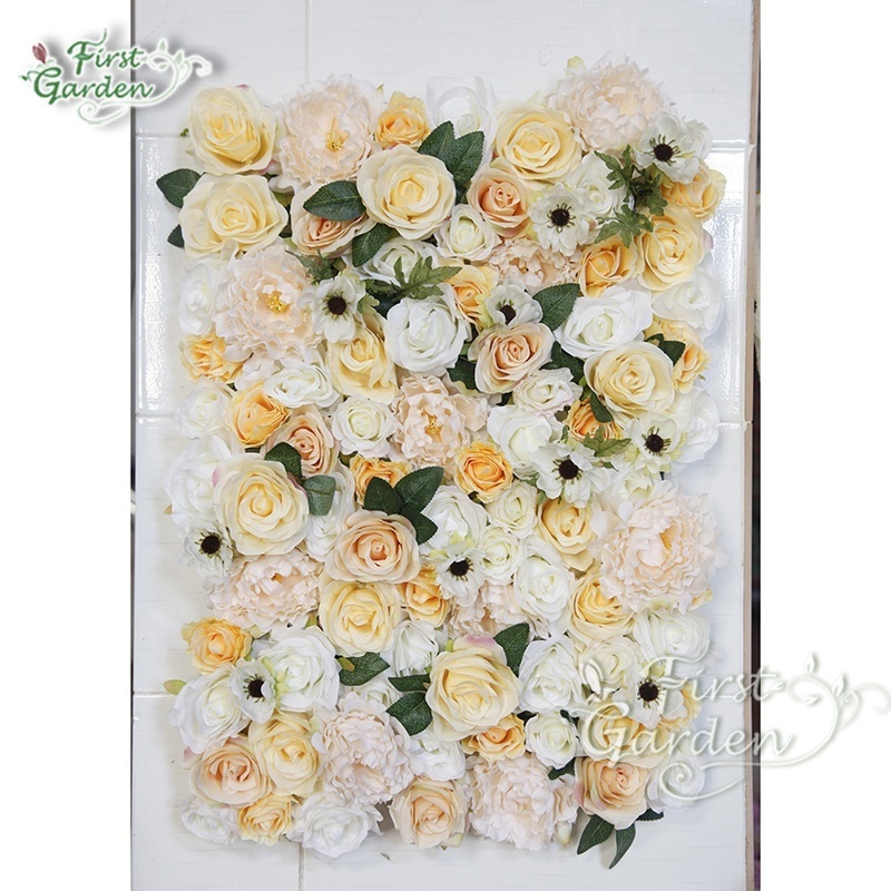 Artificial Flowers Wedding Rolled up Background Simulation Backdrop Floral Wall Wedding Party Decoration