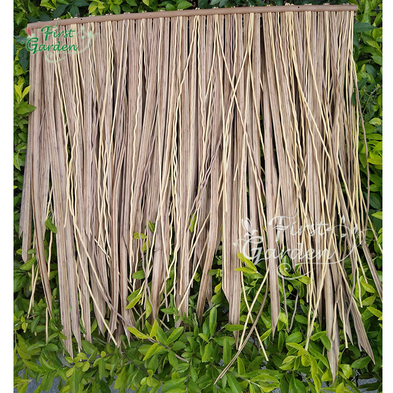 Fireproof cheap synthetic artificial thatch for roof tiles  material palm beach resort decoration gazebo