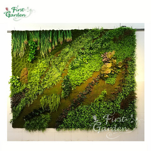 Artificial ferns moss green grass leaves foliage wall mat faux plant wedding decoration for  vertical grass wall roll up