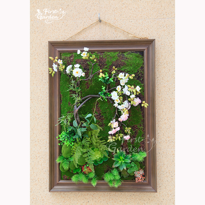 Hot sale  green plant 3d Photo frame hanging flowers for home wall  decoration new style