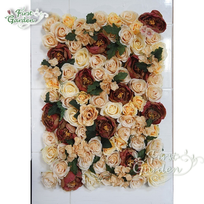 Artificial Flowers Wedding Rolled up Background Simulation Backdrop Floral Wall Wedding Party Decoration