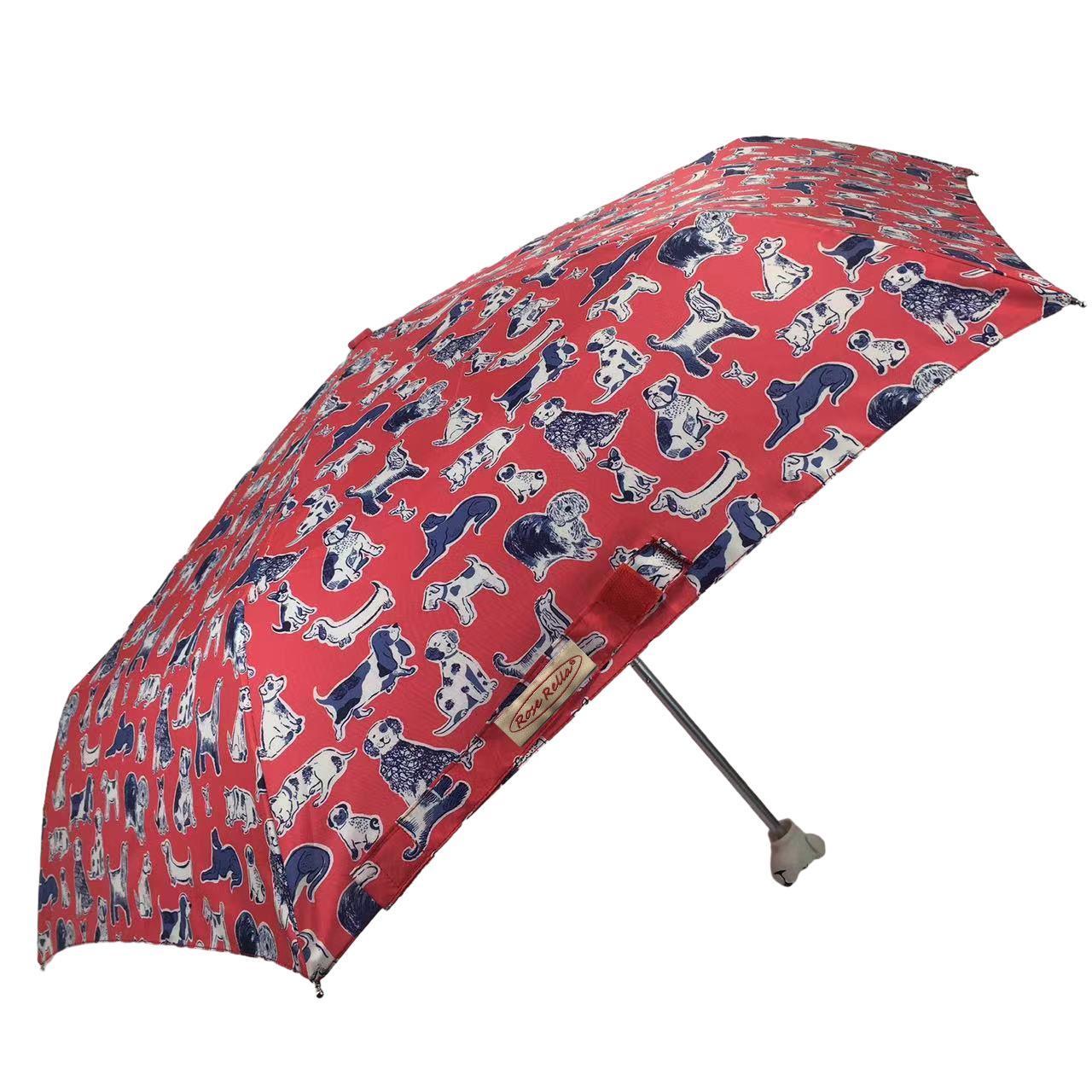 Mini Aluminium Sunshade Umbrella with Cat and Dog Handle Lightweight Waterproof Printed Design