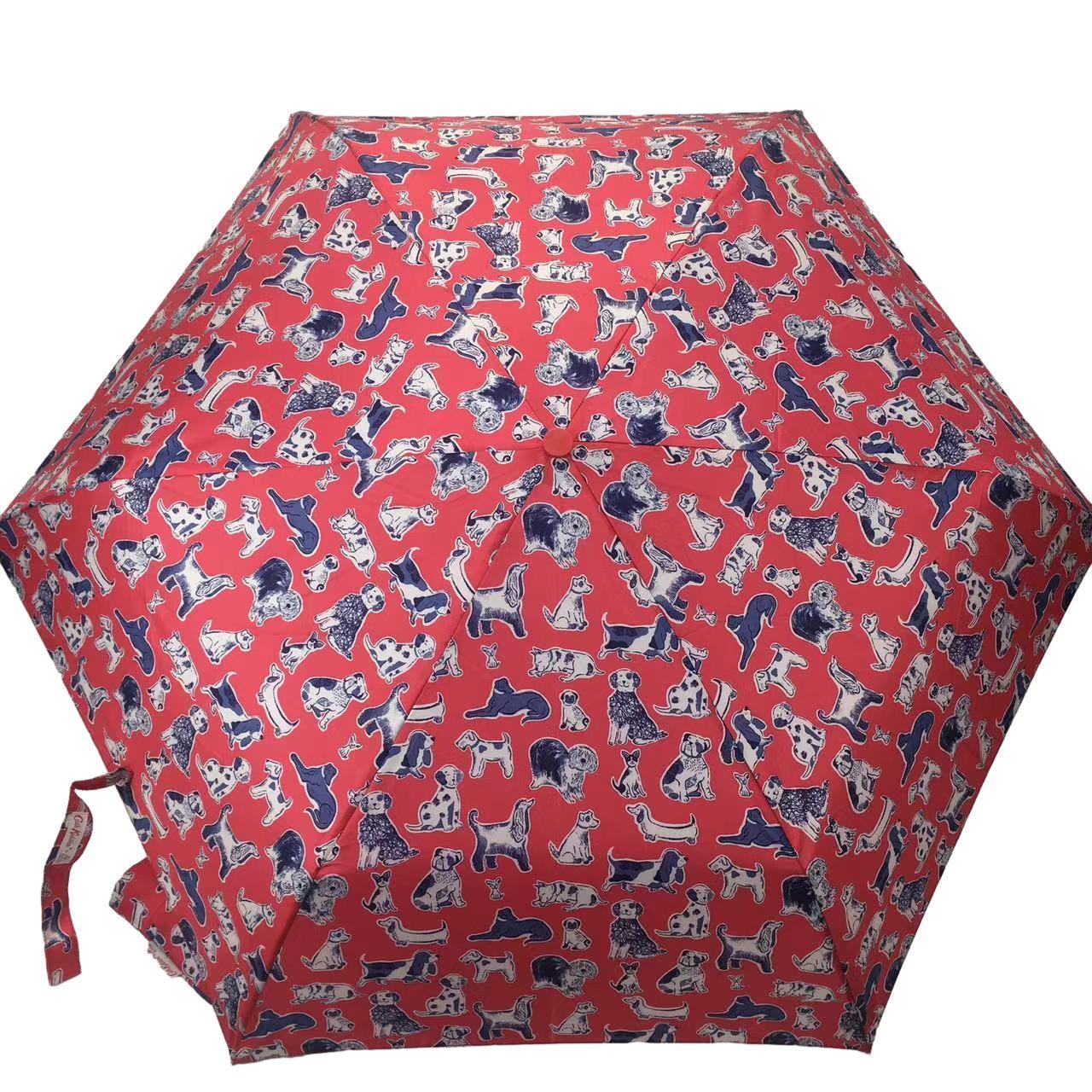 Mini Aluminium Sunshade Umbrella with Cat and Dog Handle Lightweight Waterproof Printed Design