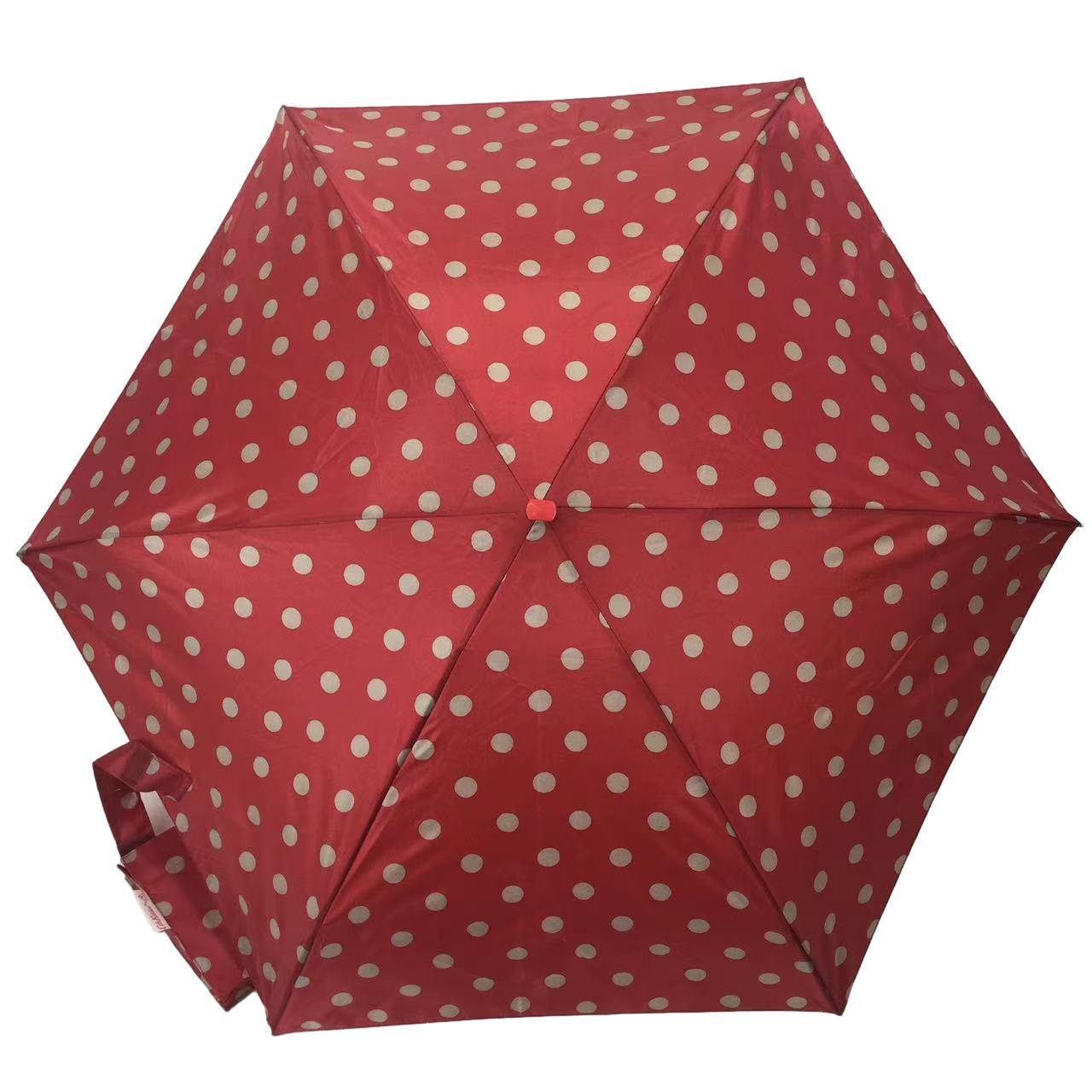 Tiny Five Folding wooden Aluminium Umbrella with Pocket Sun and Rain Protection Flower Print Design