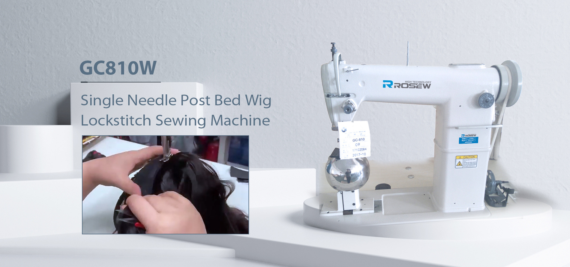 Rosew GC810w Single Needle Post Bed Heavy Duty Special Wig Making Sewing Machine  with energy saving motor for hairs