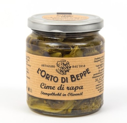 L' Orto di Beppe Green olives with lemon in Glass jar 280 gr - Made in Italy