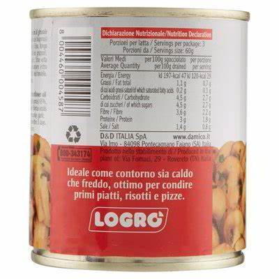 Logro Mushroom Trifolates canned tin Champignon 2.5 Kg Campania - Made in Italy