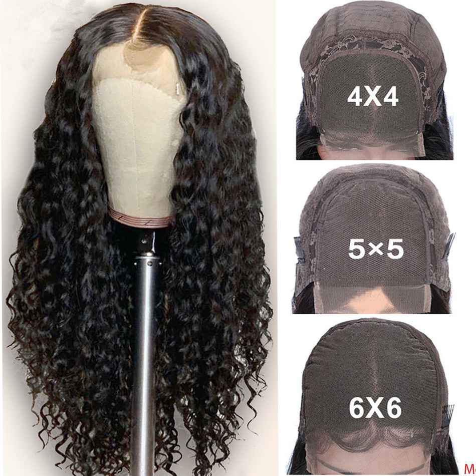 Wholesale vendors deep wave curly 100% hd full lace glueless human hair wigs for black women