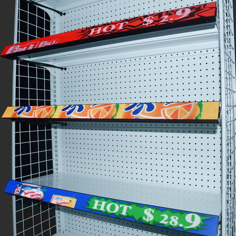 China Factory Shelf LED Display Screen P1.875 COB GOB Smart Pricing Supermarket Store Shop