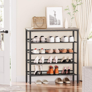 Durable Spacious Freestanding 16-20 Pairs of Shoes Adjustable Mesh Shelves 5-Tier Shoe Organizer Shoe Rack for Entryway