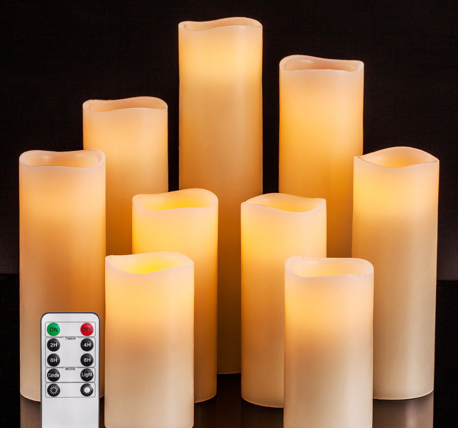 Home Decoration Paraffin Wax Remote Control Artificial Christmas Wedding Pillar Flameless Led Candles