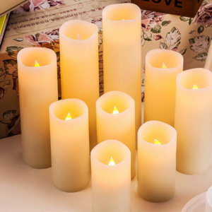 Home Decoration Paraffin Wax Remote Control Artificial Christmas Wedding Pillar Flameless Led Candles