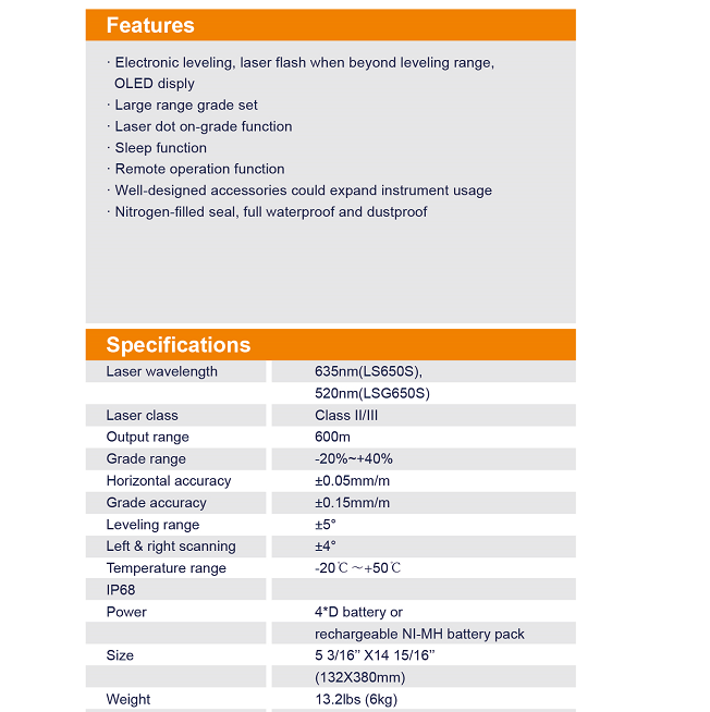 green beam dot pipe laser LSG650S