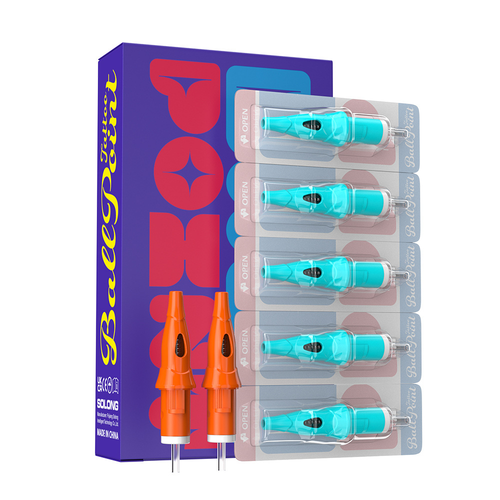 Solong OEM Tattoo Cartridges Needle with Ballpoint for Beginner Dotwork Drawing and Practice Ballpoint Cartridge Tattoo