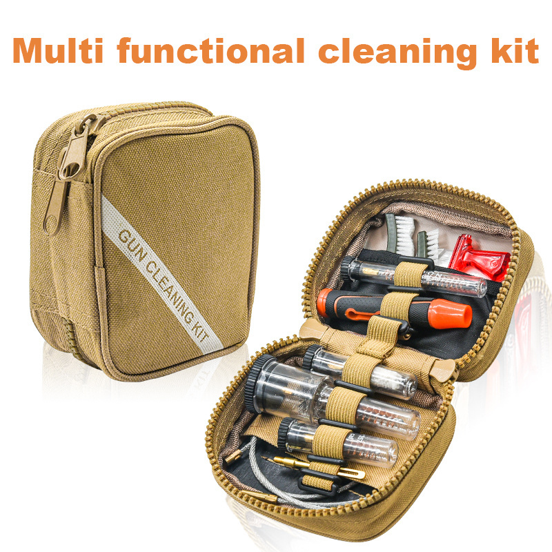 Tactical bag gun cleaning kit bore brushes mop jags rods pulling through cable  for firearms