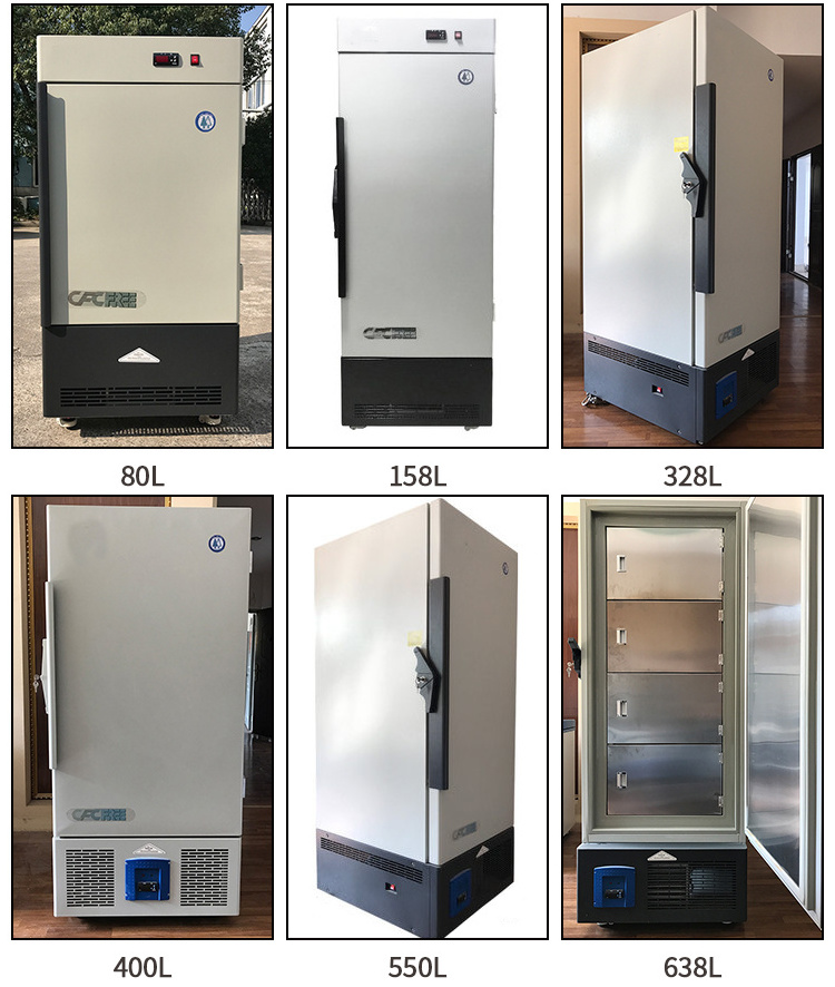 -86 Degree Ultra Low Temperature Cryogenic Vertical Plate Deep Freezer 328 Liter