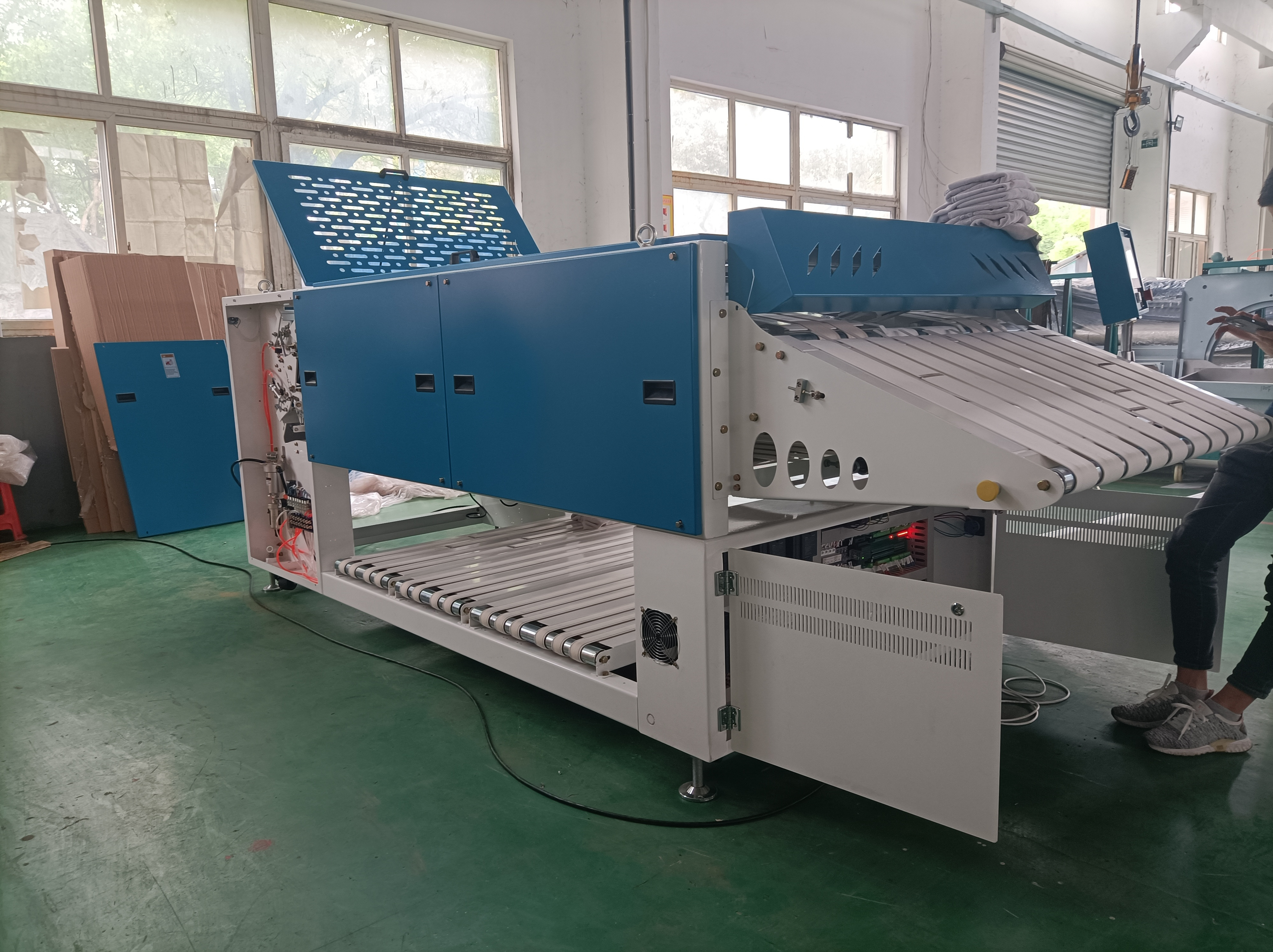 Towel folding system folding machine service machine, various VIRGO blanket folding machines