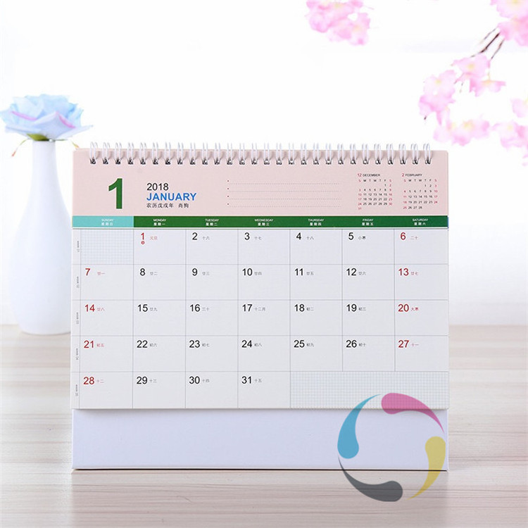 wholesale daily spiral bound tent desk calendar printing