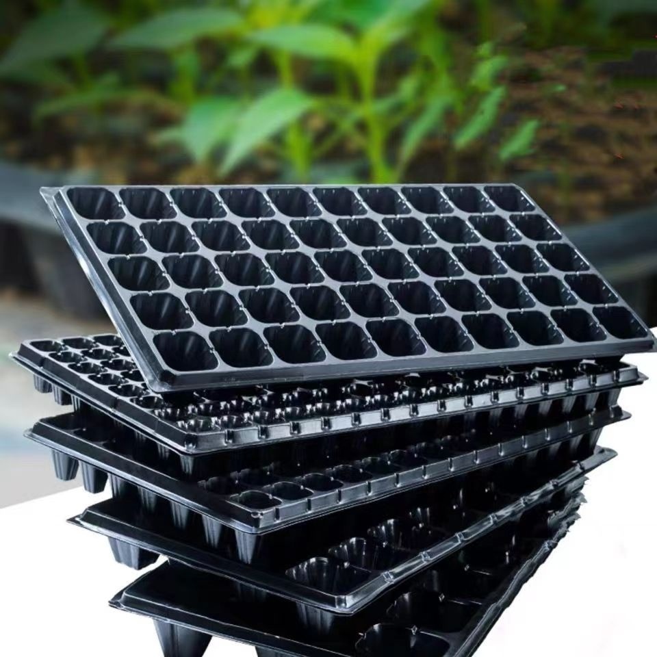 Black 12 21 32 50 72 105 128 200 288 Holes Plastic Seedling Tray , Nursery Tray, Germination Tray