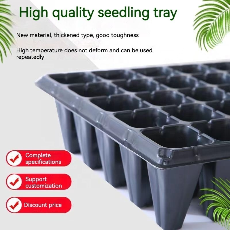 Black 12 21 32 50 72 105 128 200 288 Holes Plastic Seedling Tray , Nursery Tray, Germination Tray