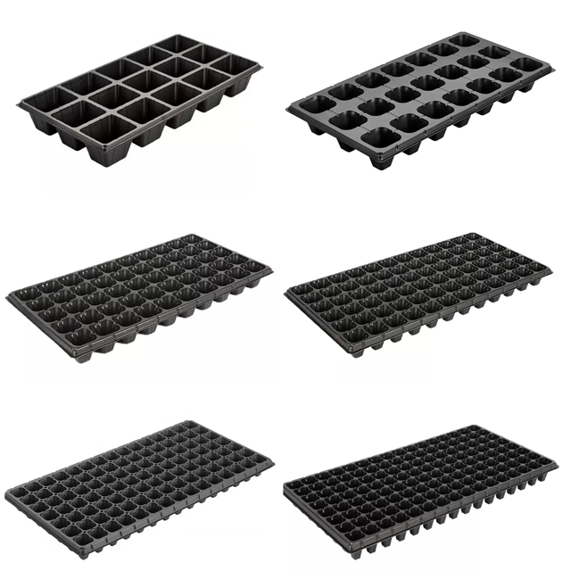 Hot Selling12-288 Cells PS Plastic Seed Starting Grow Germination Tray for Greenhouse Vegetables Nursery