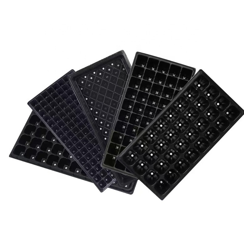 Black 12 21 32 50 72 105 128 200 288 Holes Plastic Seedling Tray , Nursery Tray, Germination Tray