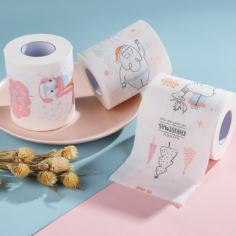 New arrival custom designed packing printed rolling cute toilet tissue paper uk